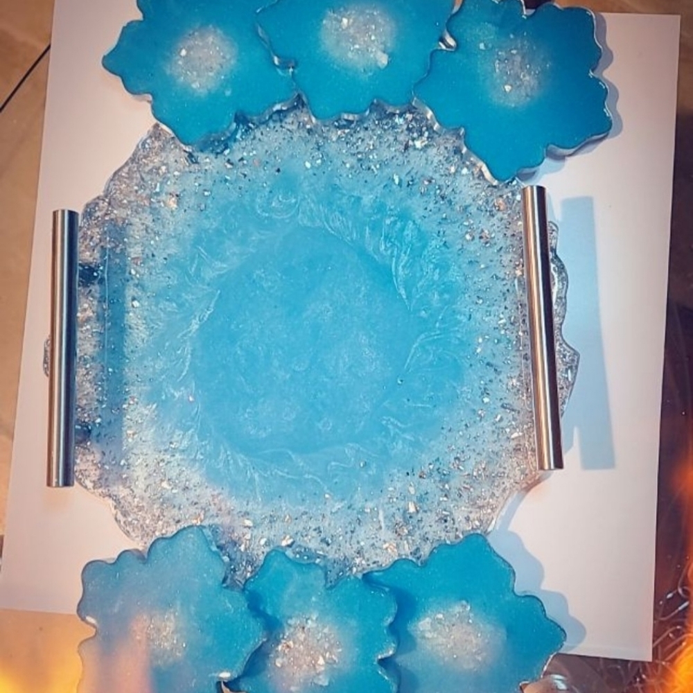 handmade coaster  tray set,any color you want